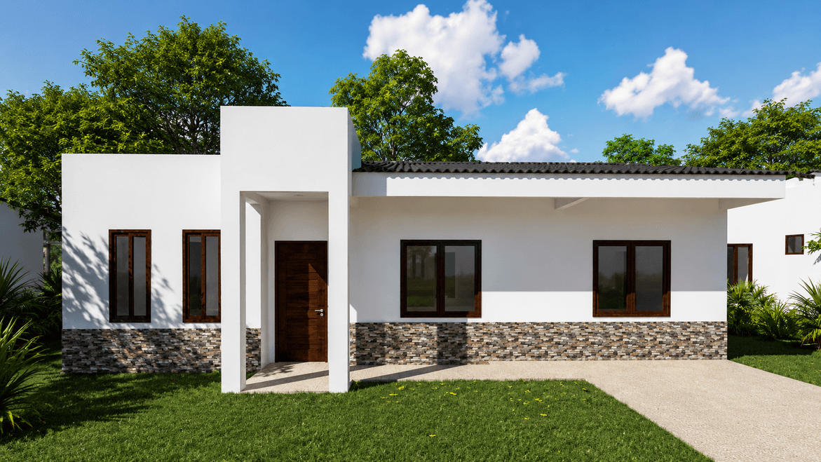 Fachada del modelo Valencia Opcion A en Hacienda Real