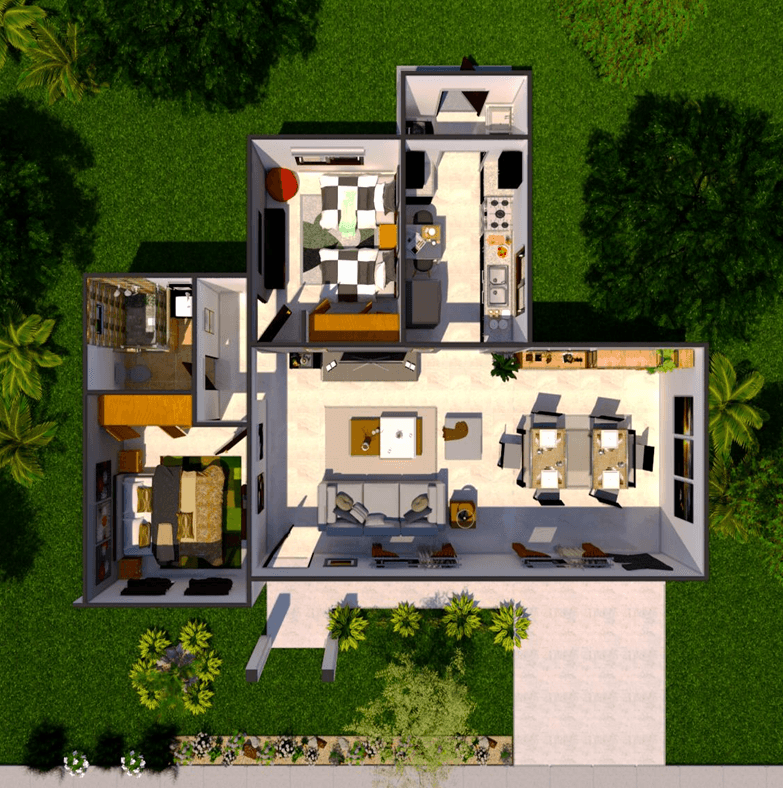 Plano del modelo Valencia Opcion A en Hacienda Real